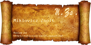 Miklovicz Zsolt névjegykártya